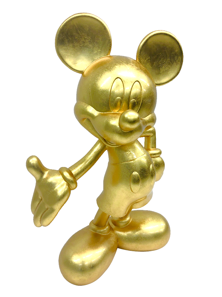 ミッキー90周年デザイン　金箔のミッキーマウス立像
